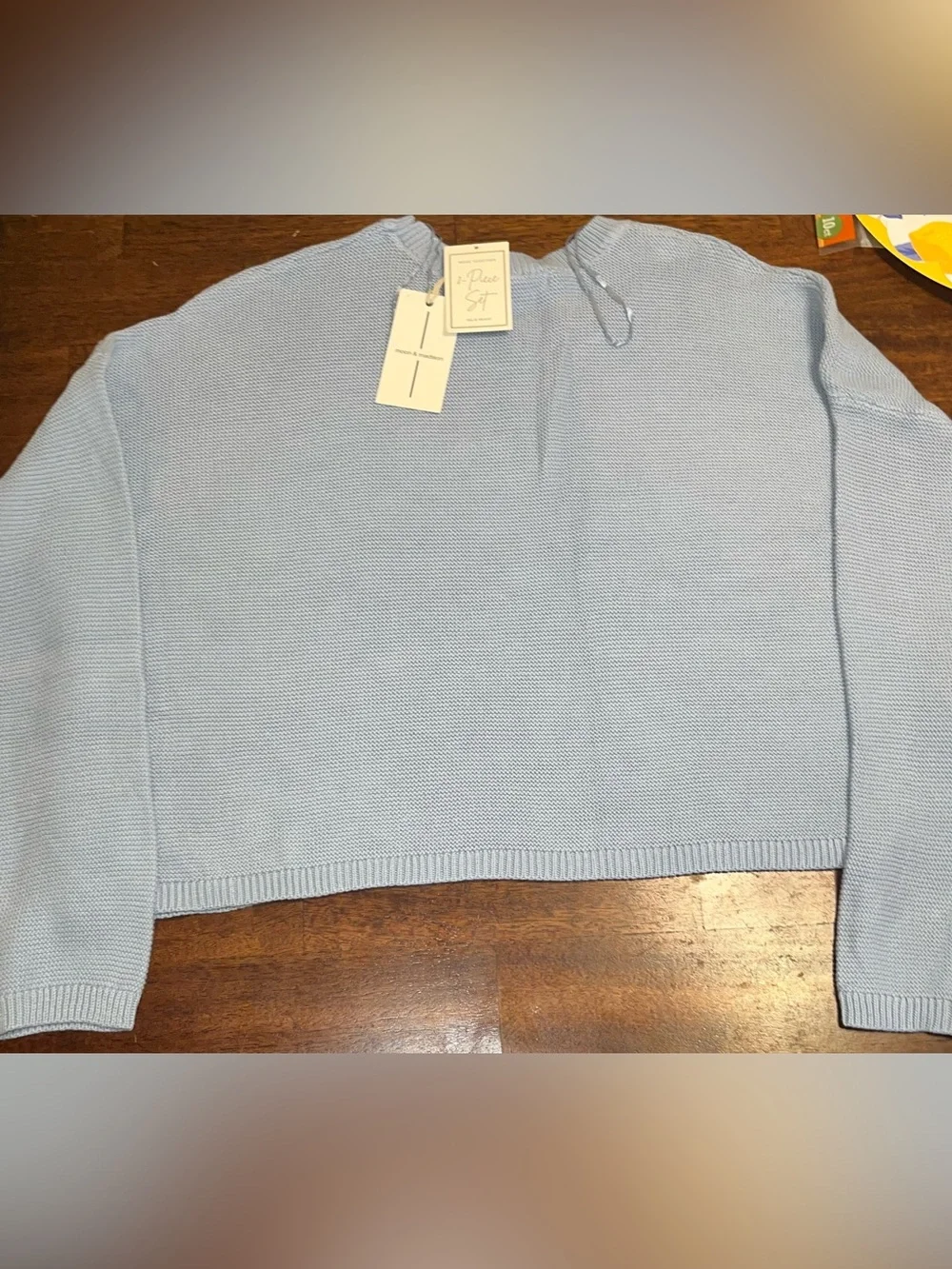 Cozy Light Blue Knit Sweater & Shorts Set